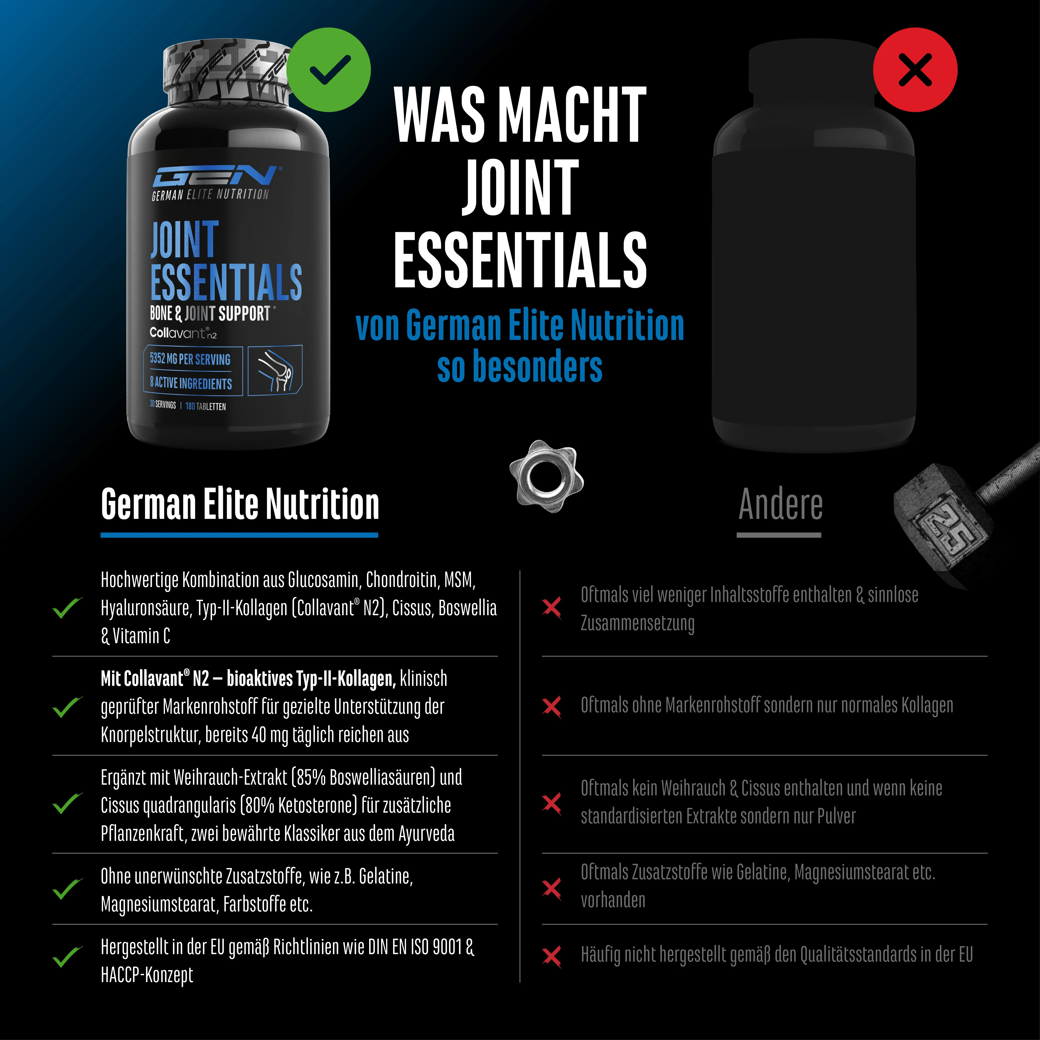 Joint Essentials - 8 Wirkstoffe, 180 Tabletten - Image 3