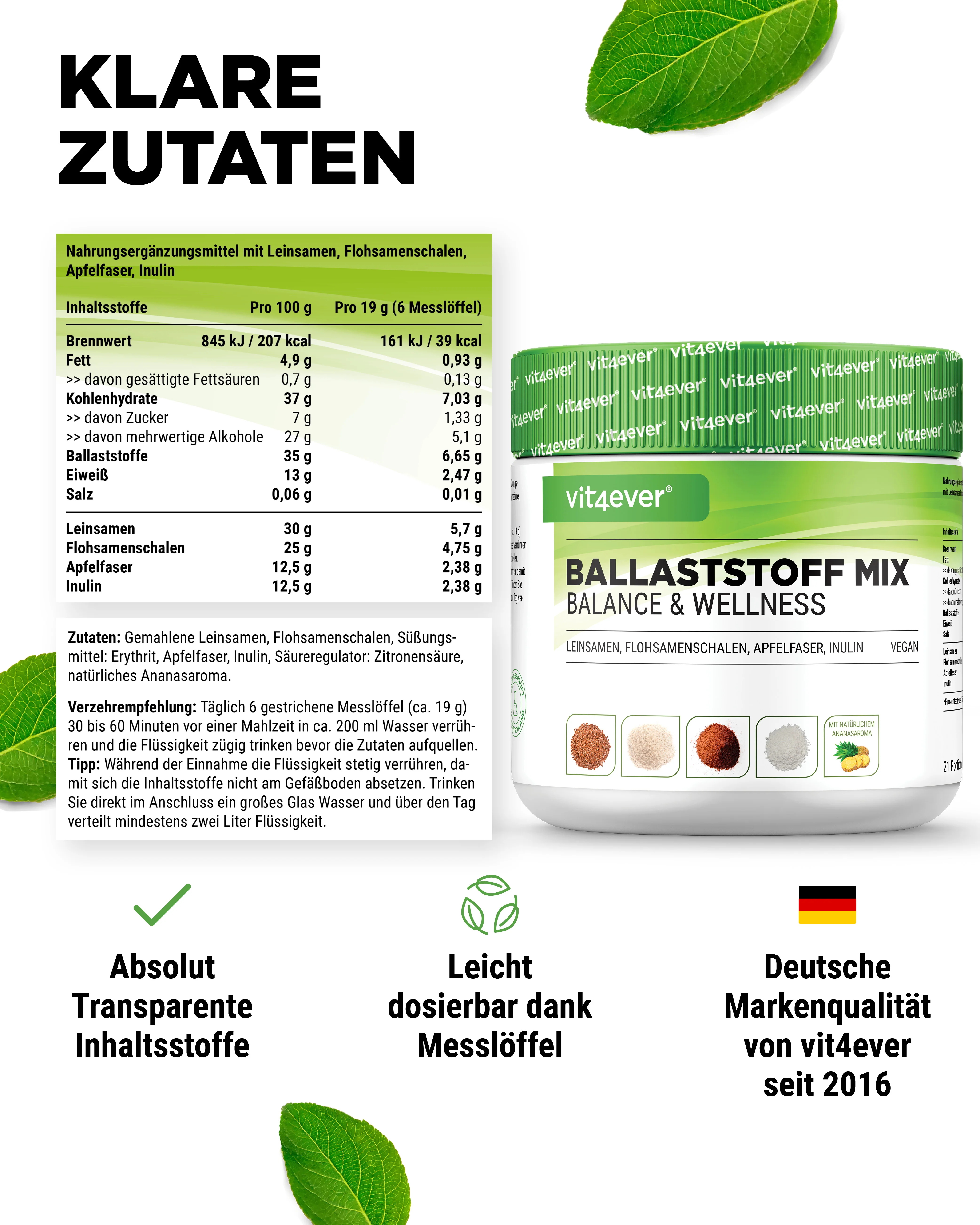 Ballaststoff Mix - 400 g Pulver - Image 6