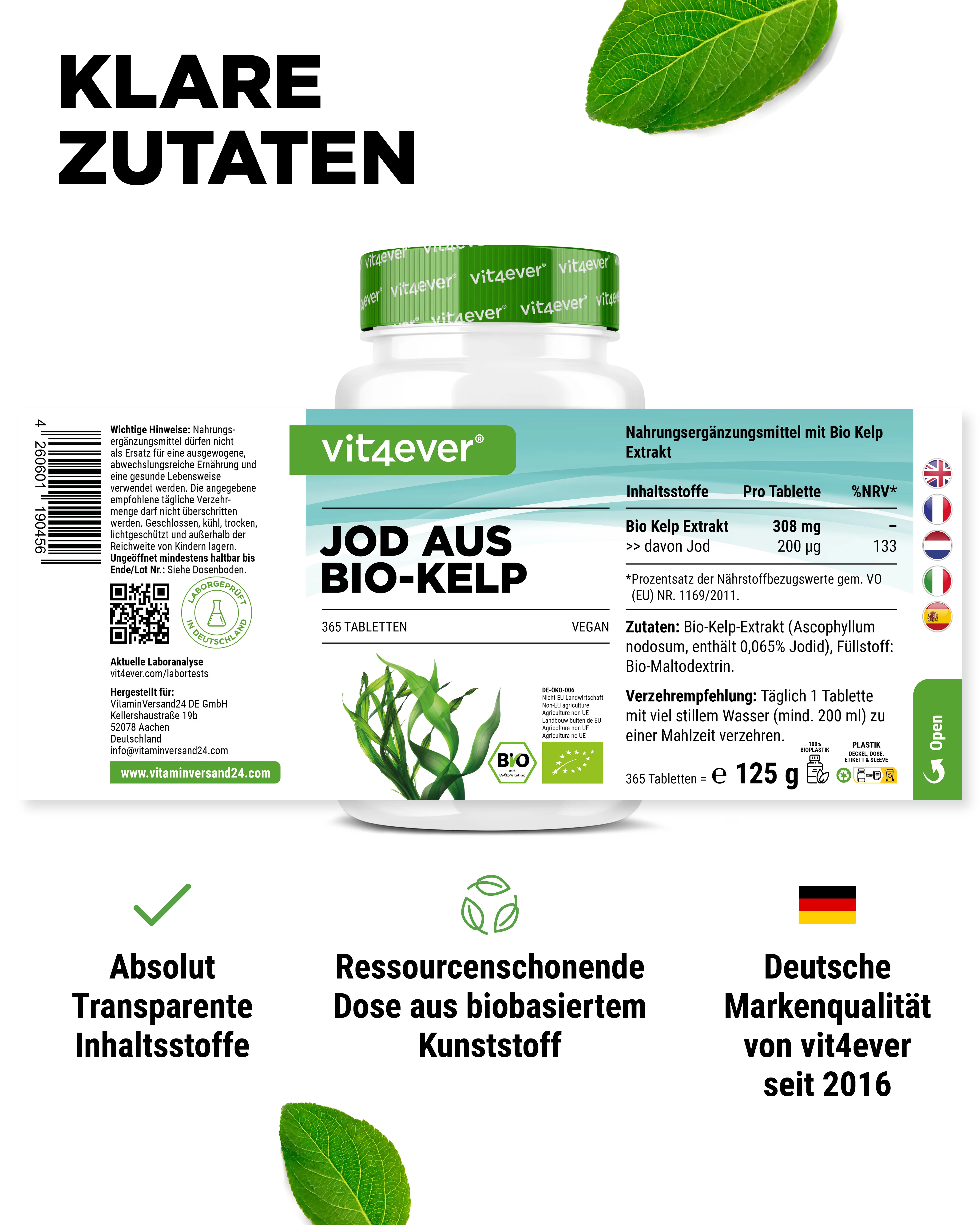 Bio Kelp Extrakt (Natürliches Jod) -  200 µg - Image 5