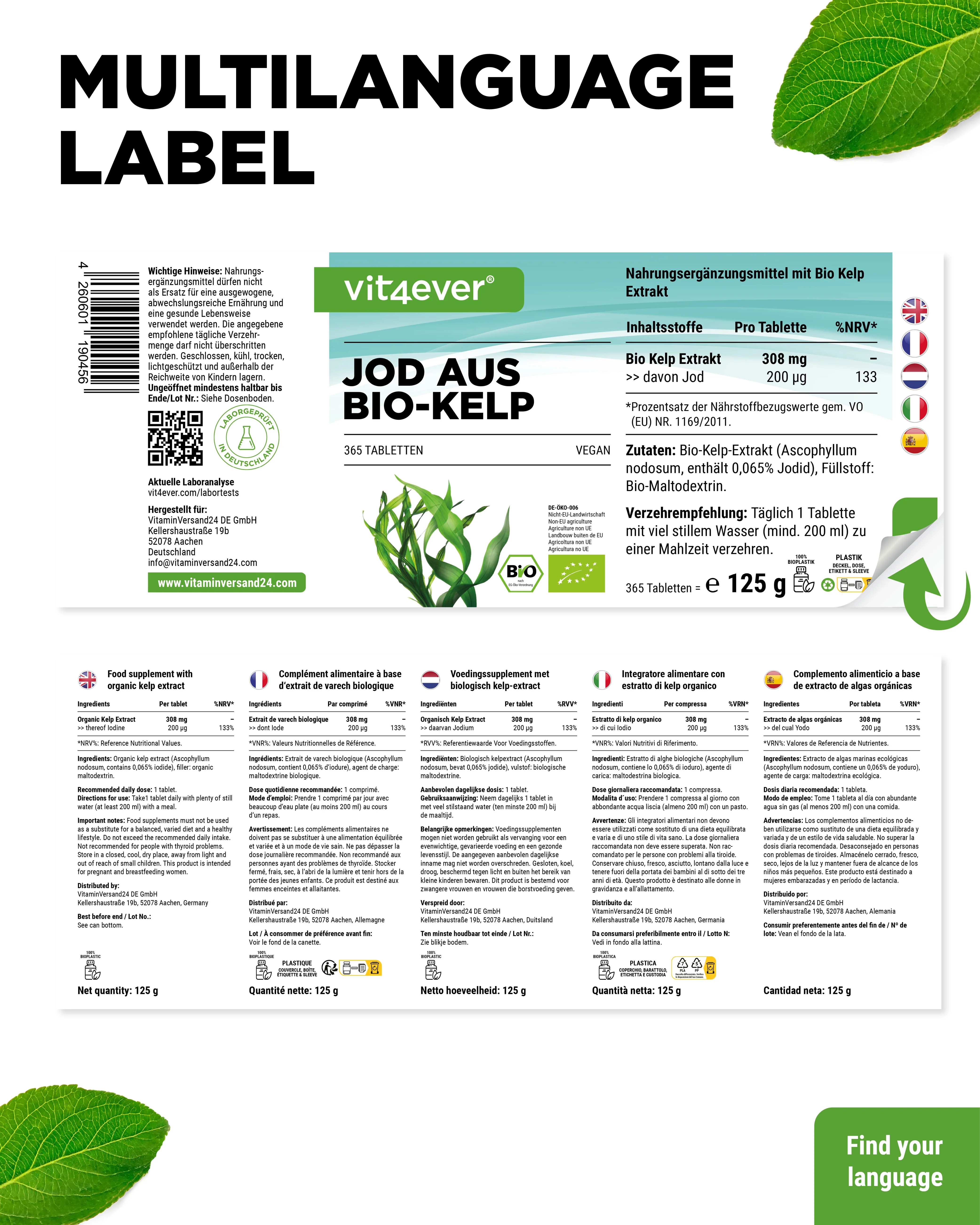 Bio Kelp Extrakt (Natürliches Jod) -  200 µg - Image 6