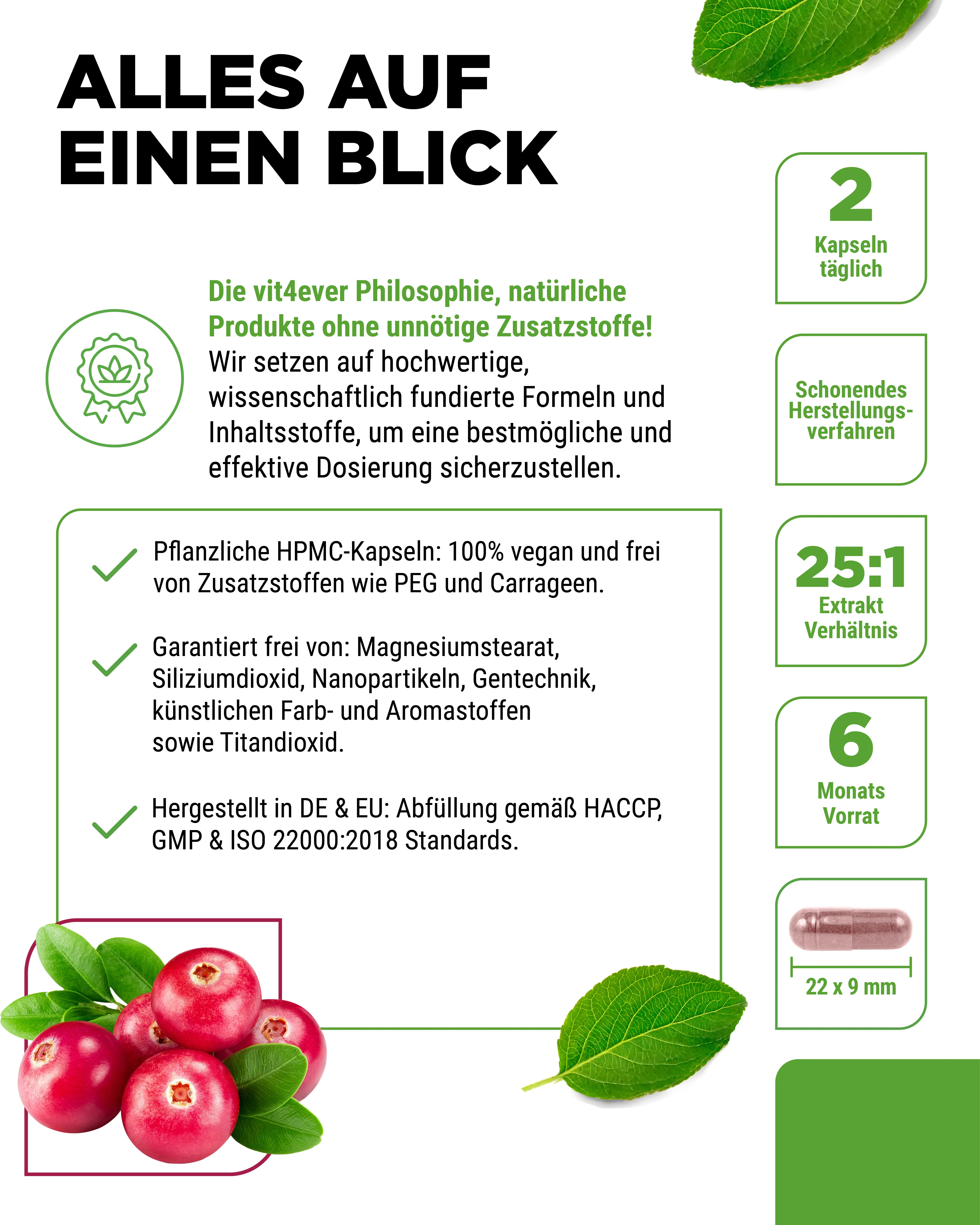 Cranberry mit Vitamin C - 365 Kapseln - Image 4