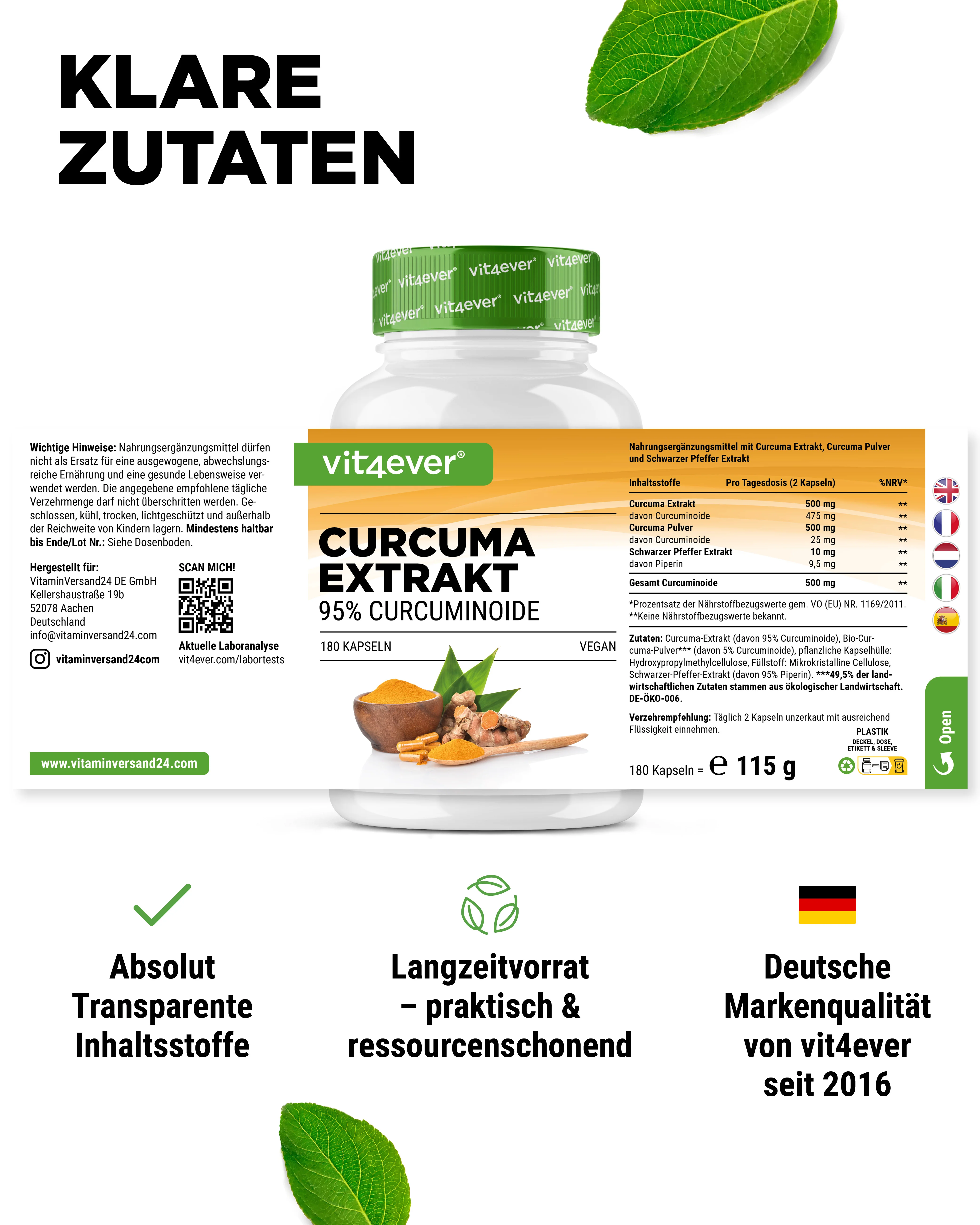 Curcuma Extrakt Intenso - 180 Kapseln - Image 5
