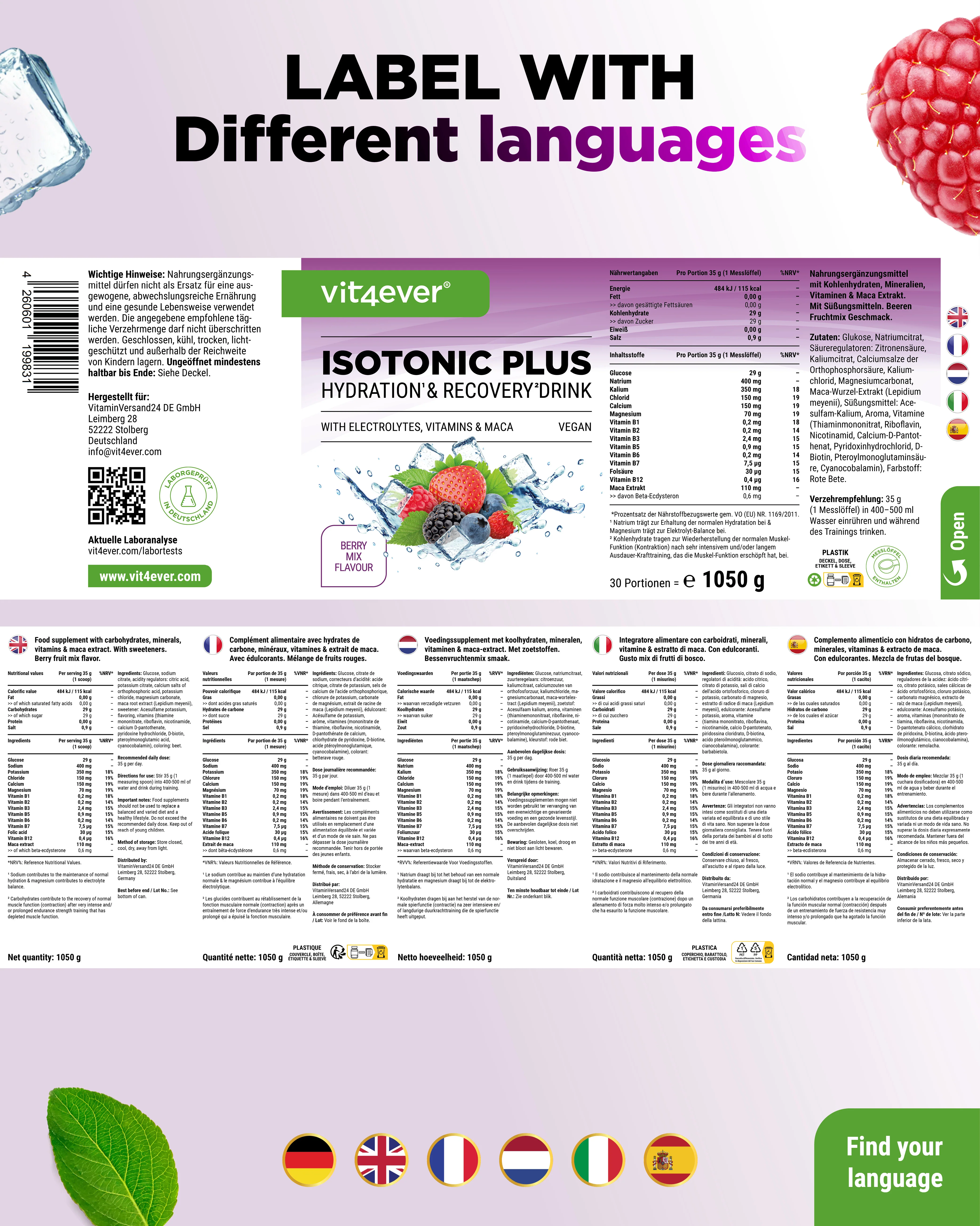 Isotonic Plus - Beeren Mix, 1050 g - Image 8