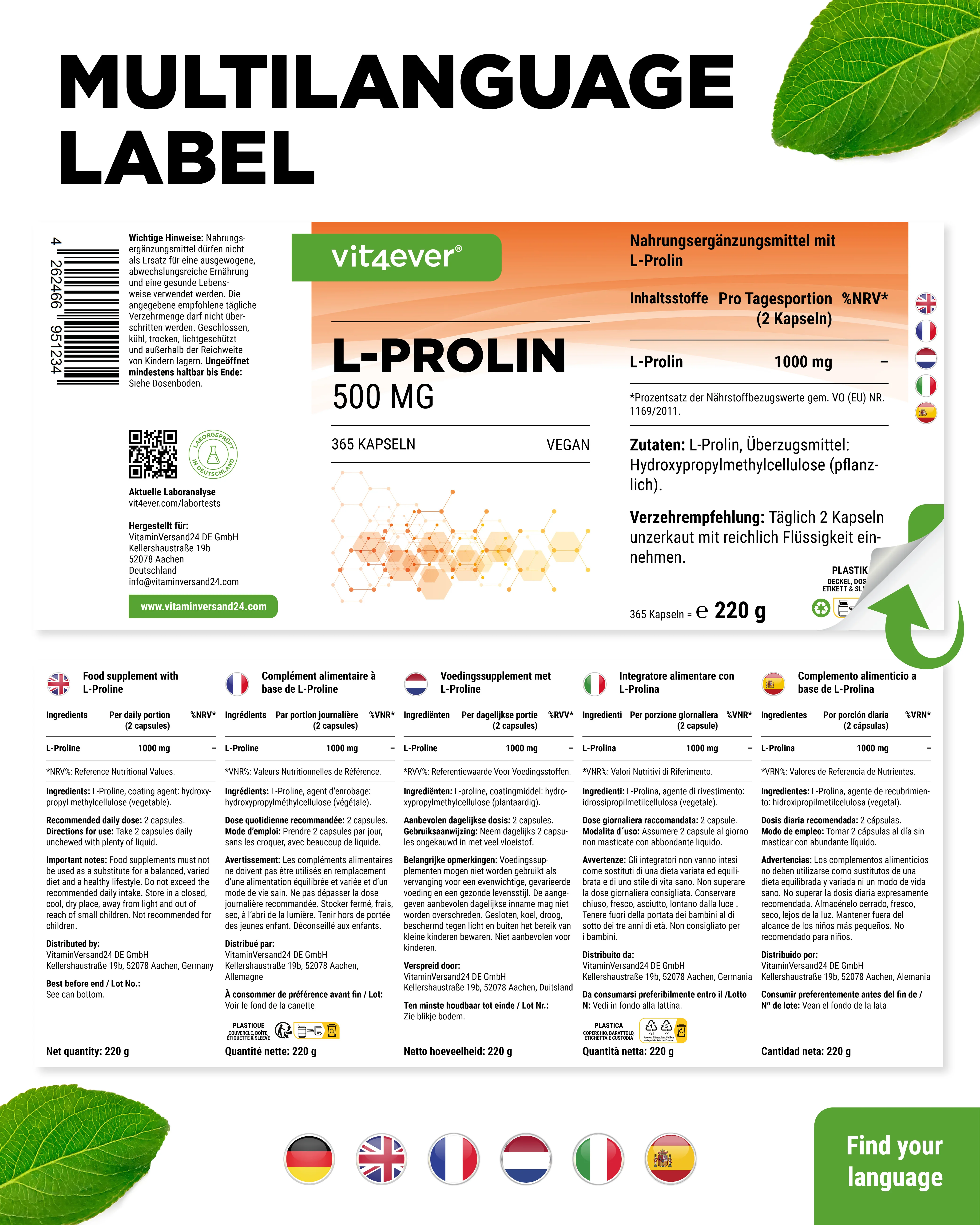 L-Prolin - 500 mg - Image 6