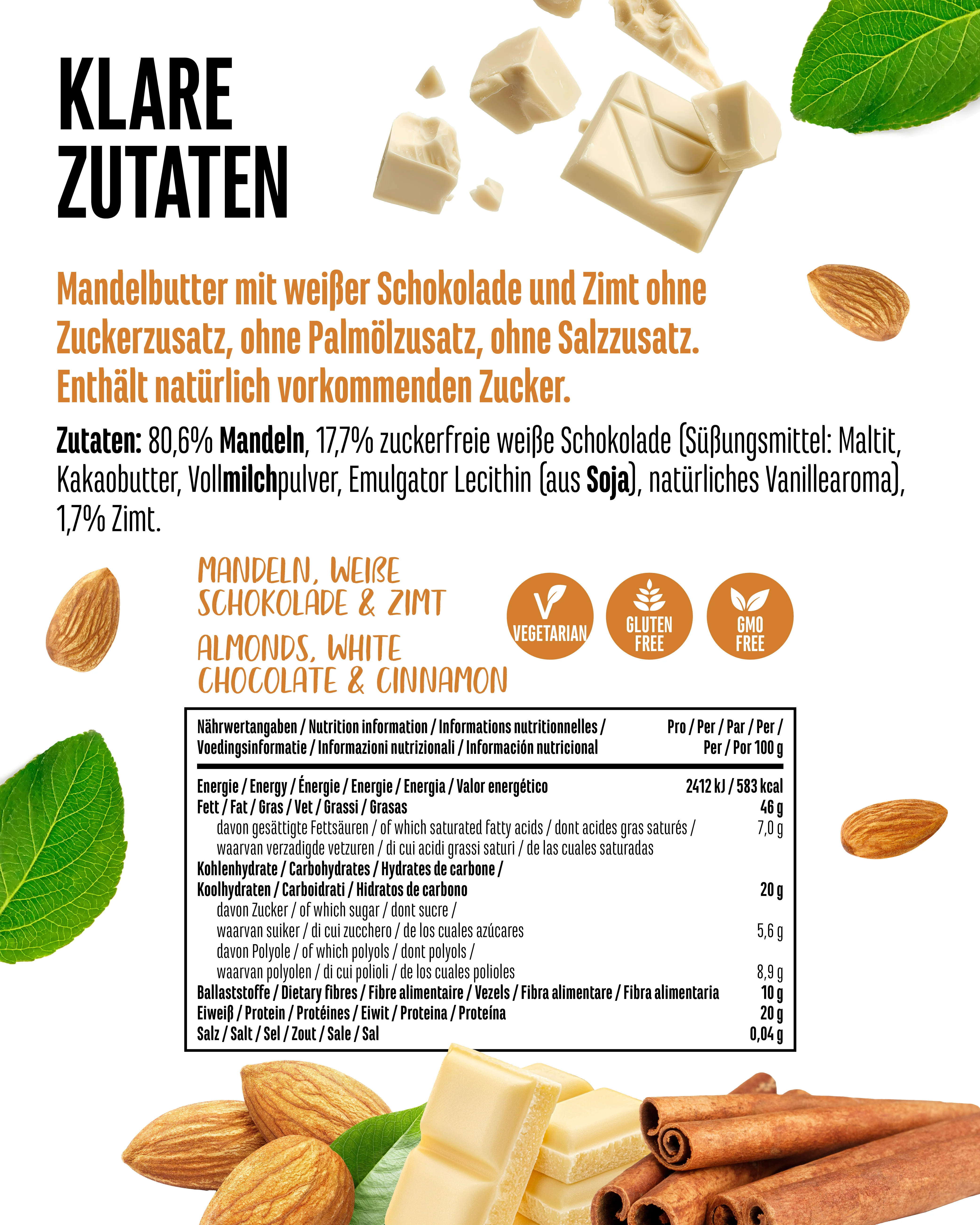 Mandelmuss - Weiße Schokoalde & Zimt 1000g - Image 4