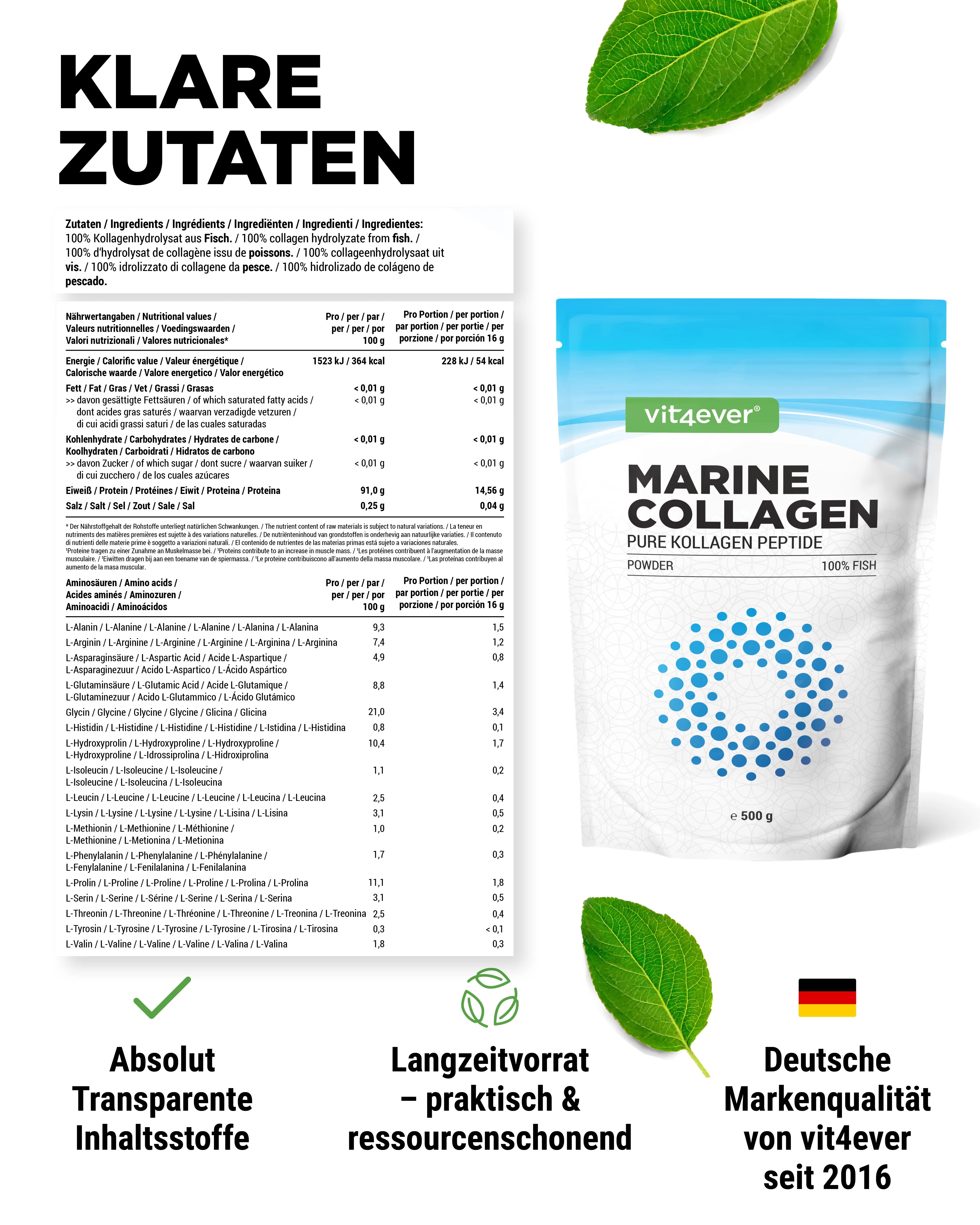 Marine Kollagen - Fischkollagen, 500 g - Image 6