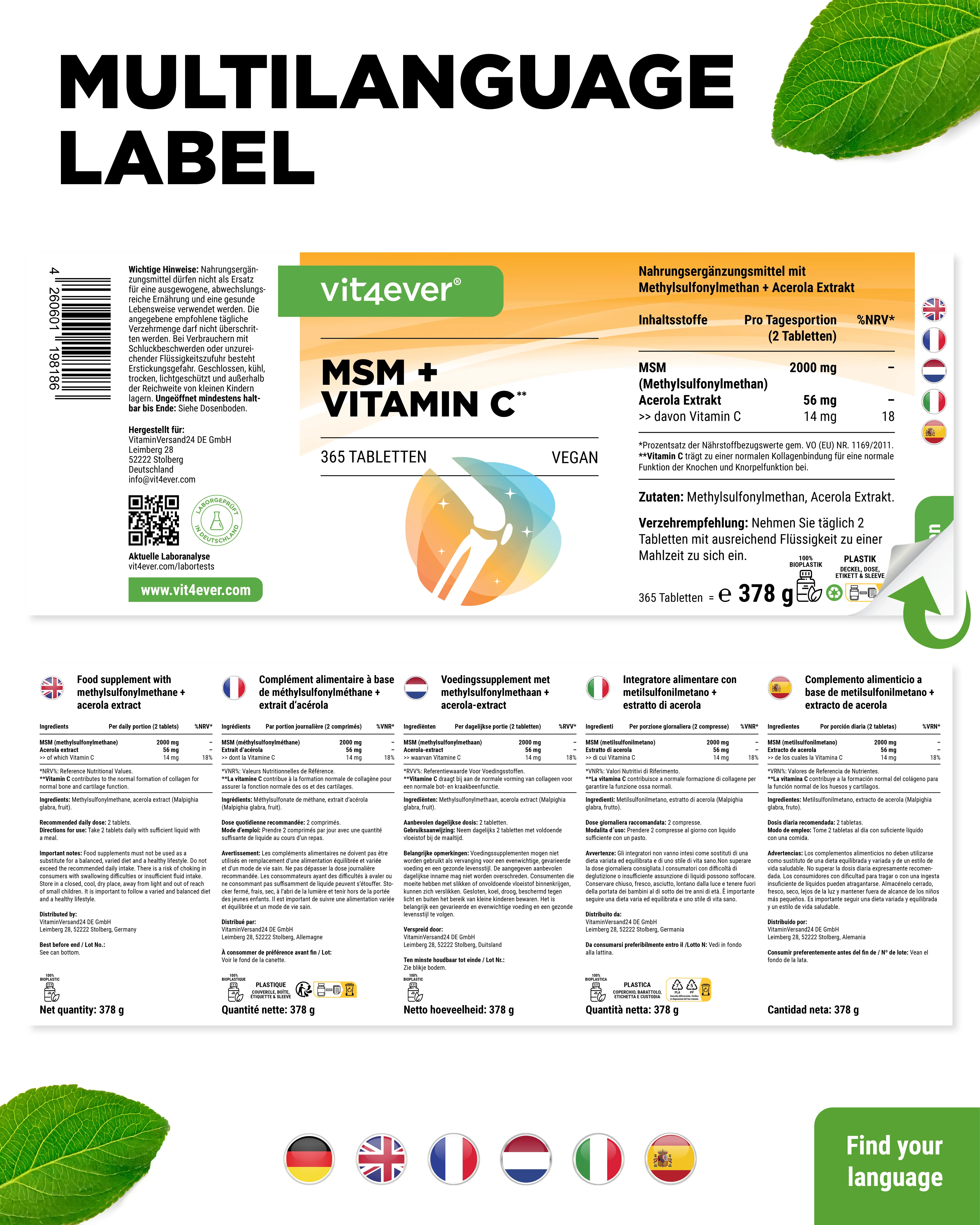 MSM + Vitamin C  - 1000mg - Image 6