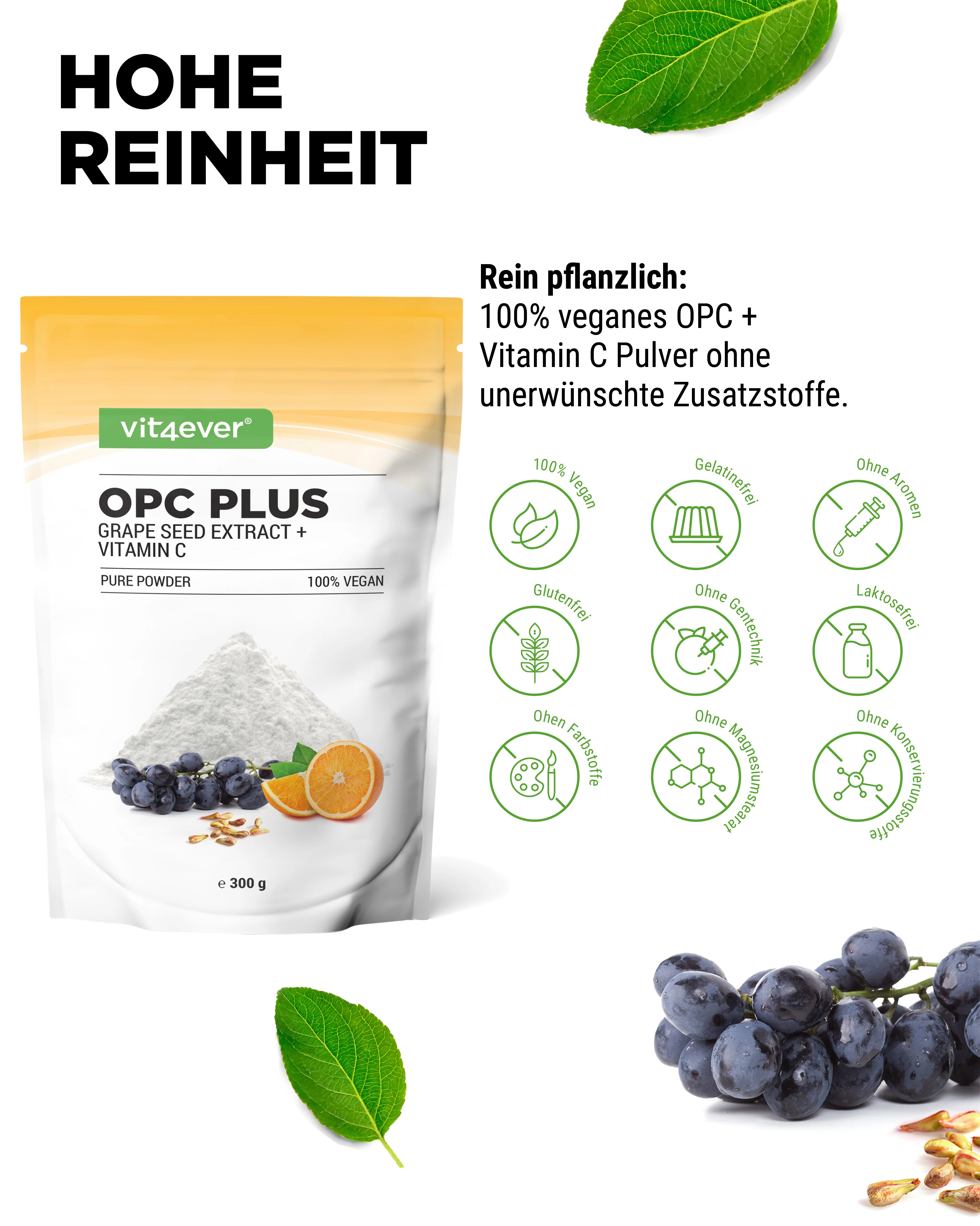 OPC Traubenkernextrakt + Vitamin C Pulver - Image 3