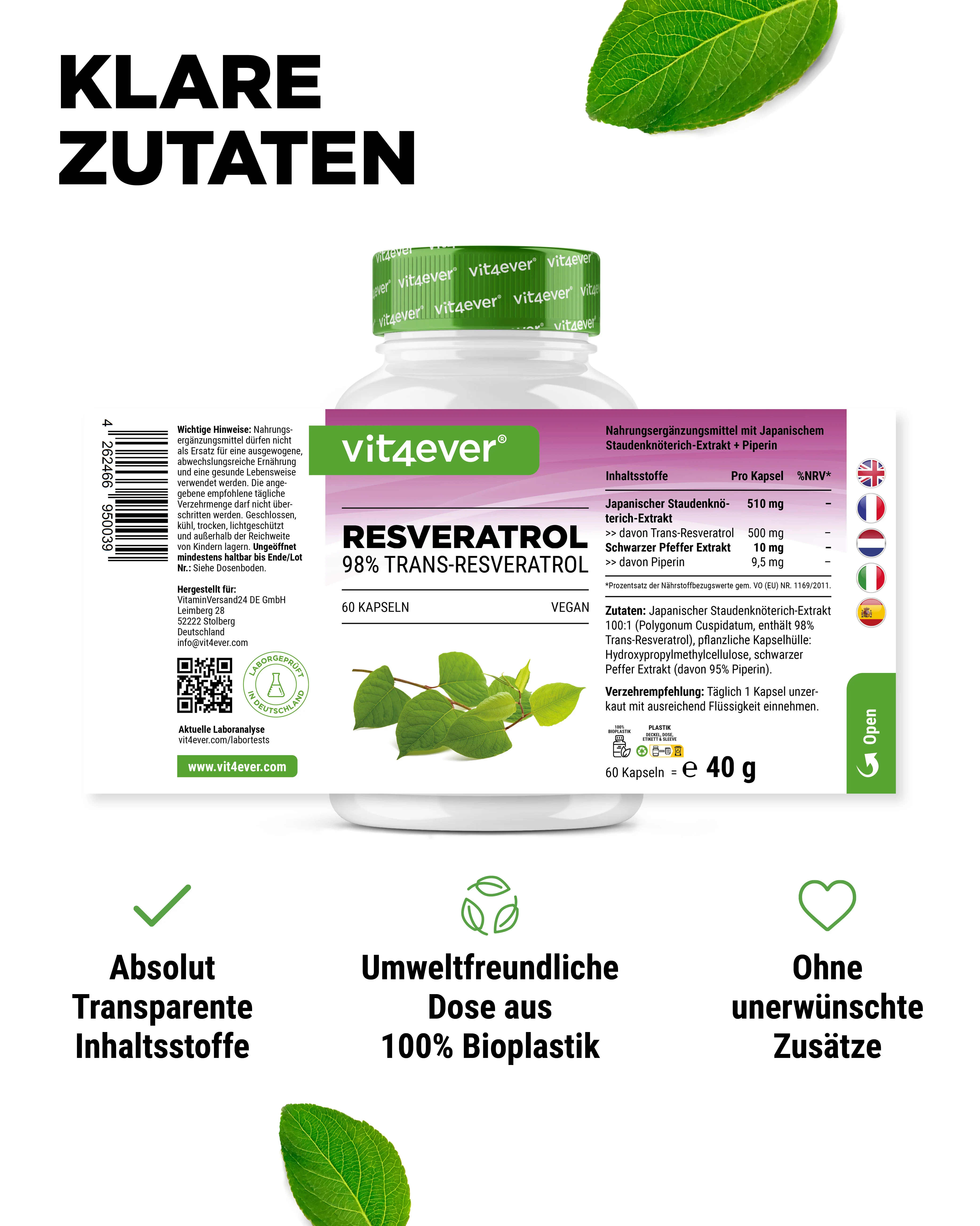 Resveratrol - 500 mg - 98% Trans-Resveratrol - Image 5