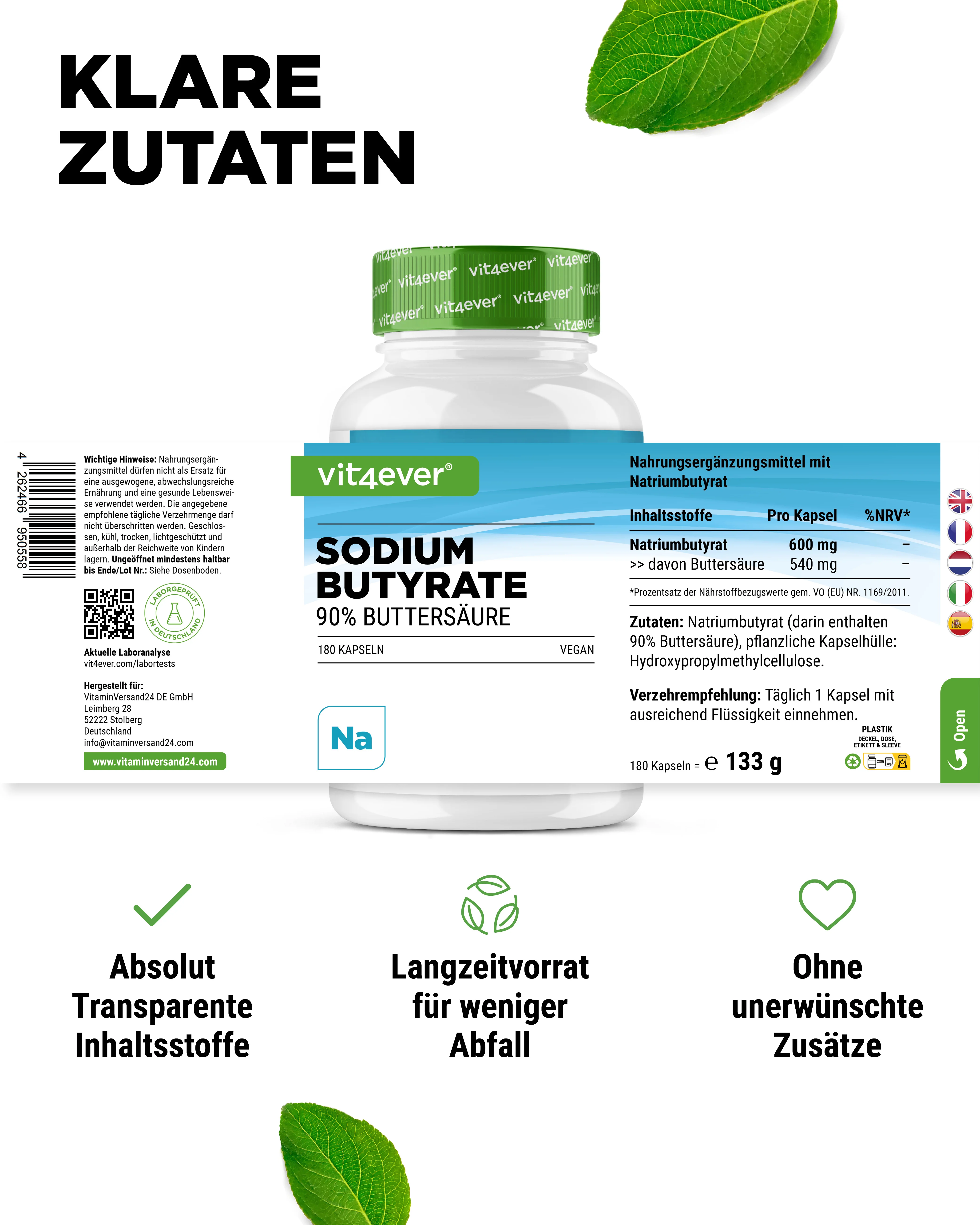 Sodium Butyrate - 600 mg - Image 5