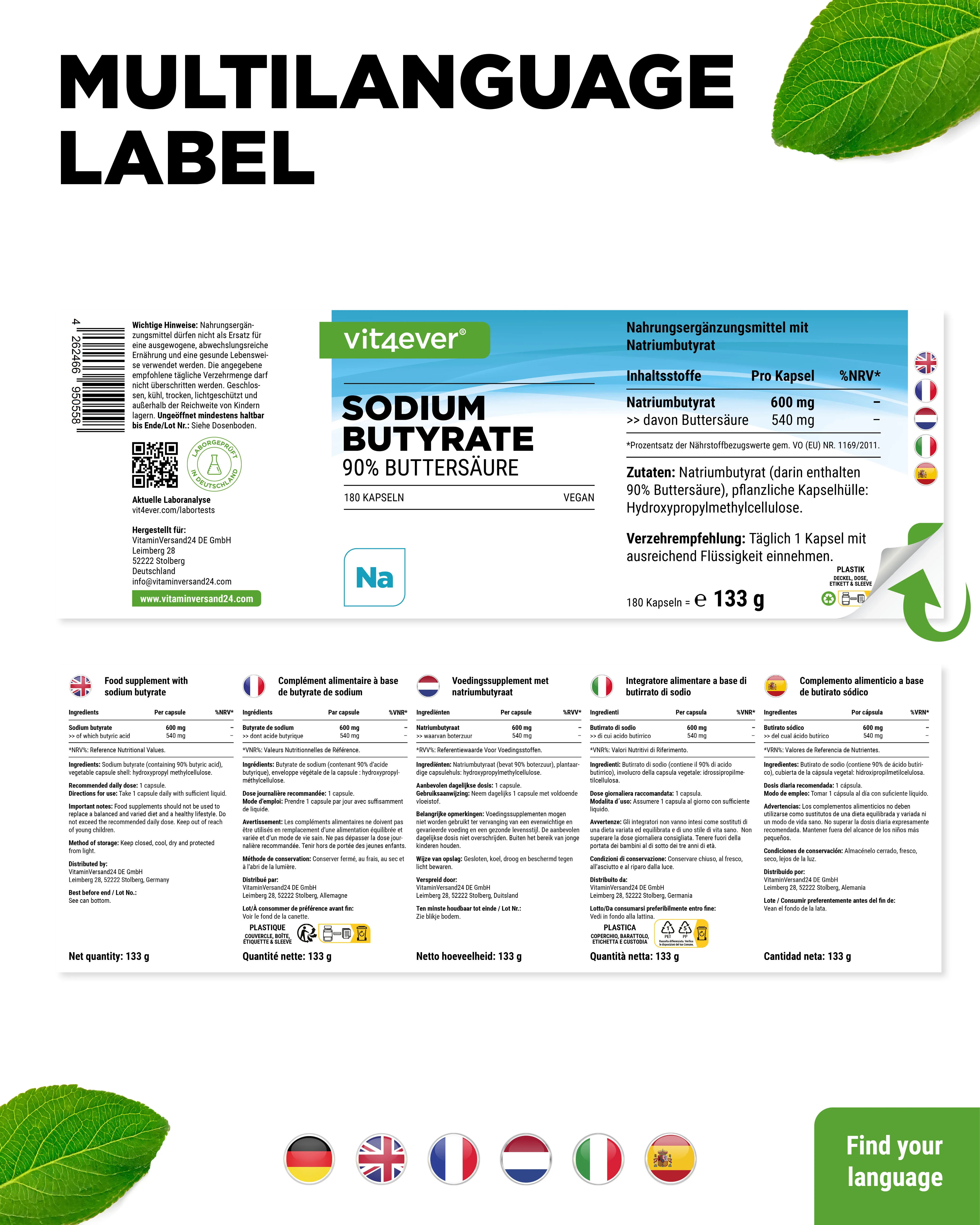 Sodium Butyrate - 600 mg - Image 6