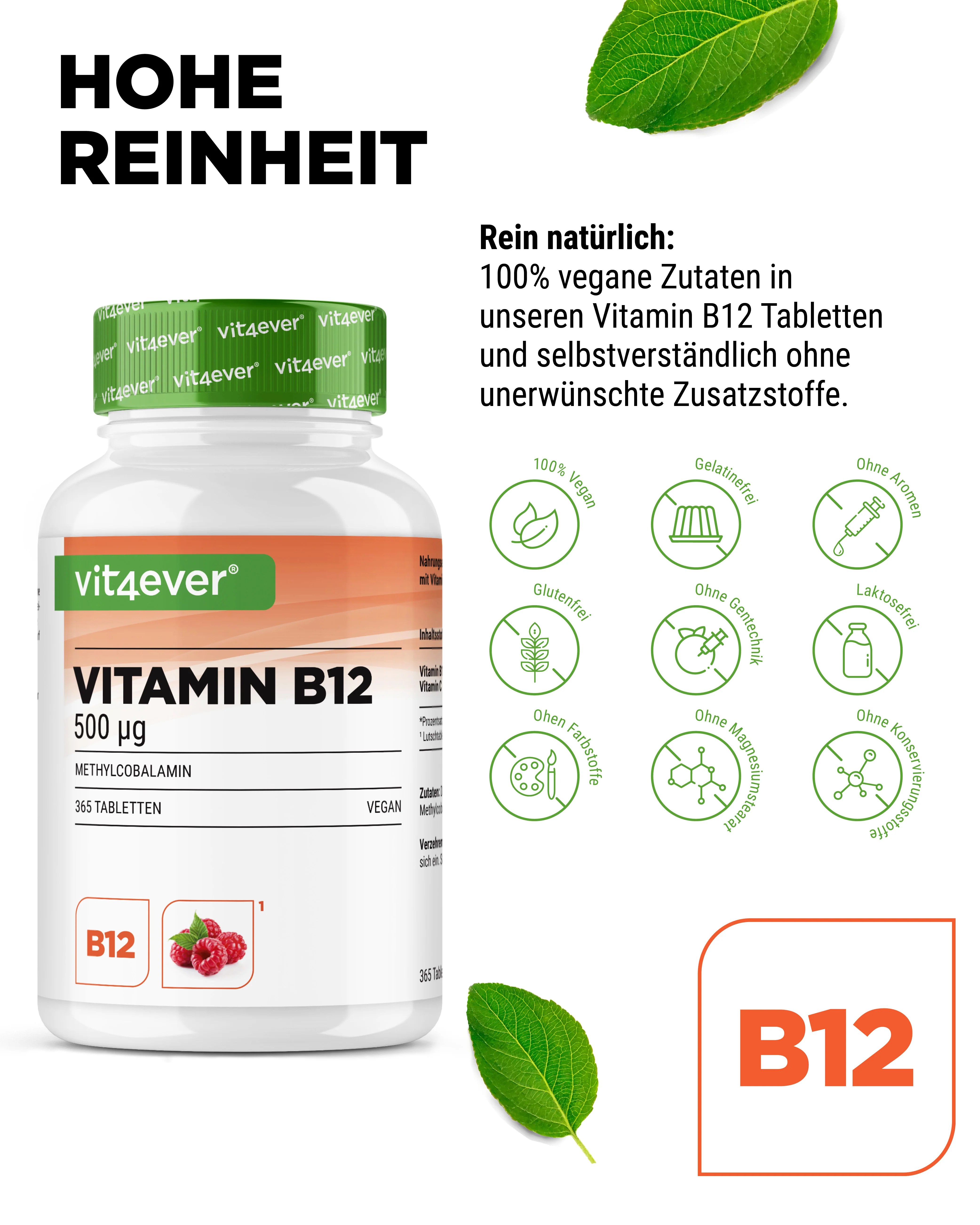 Vitamin B12 - 500  mcg -  Himbeergeschmack - Image 3