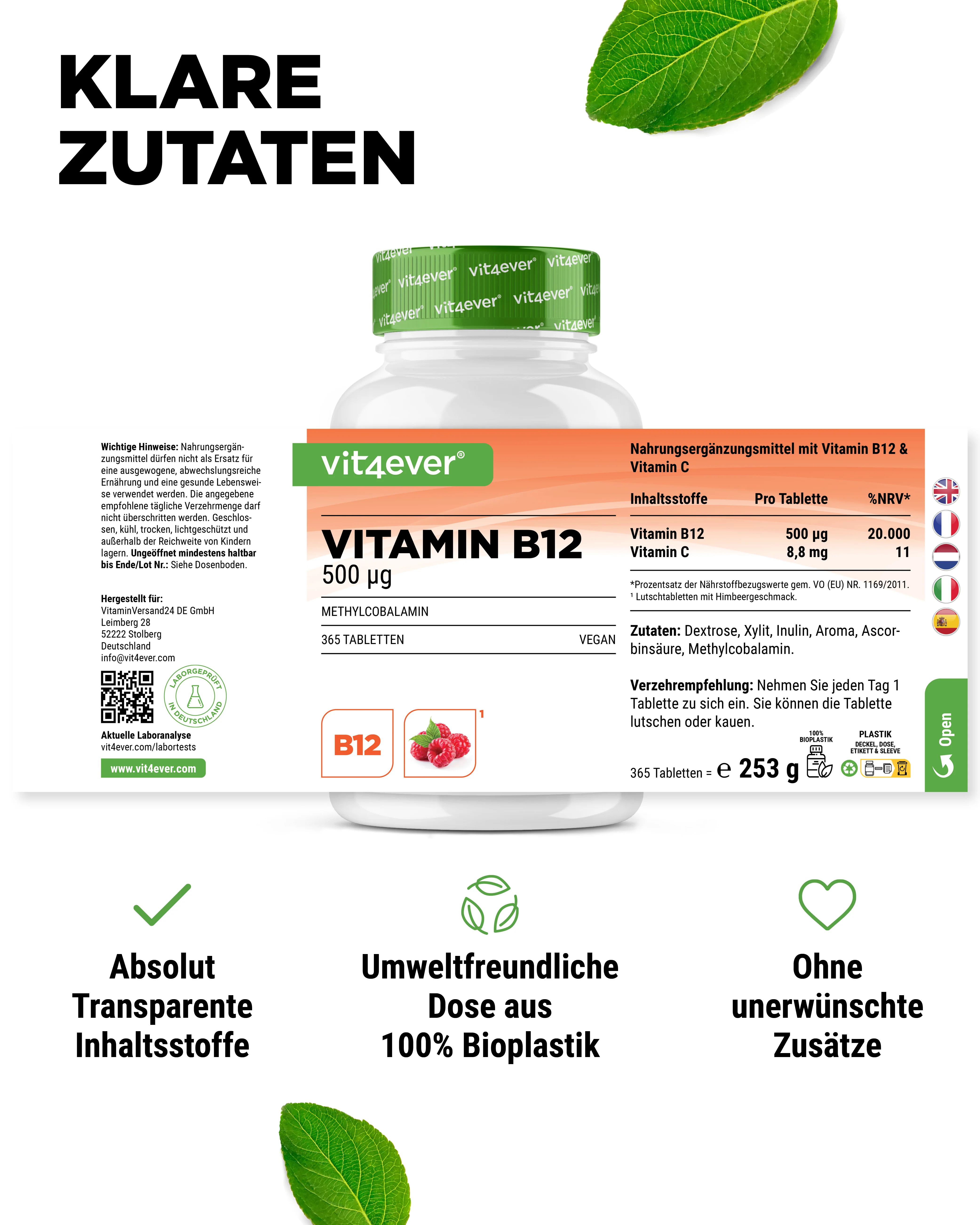Vitamin B12 - 500  mcg -  Himbeergeschmack - Image 5