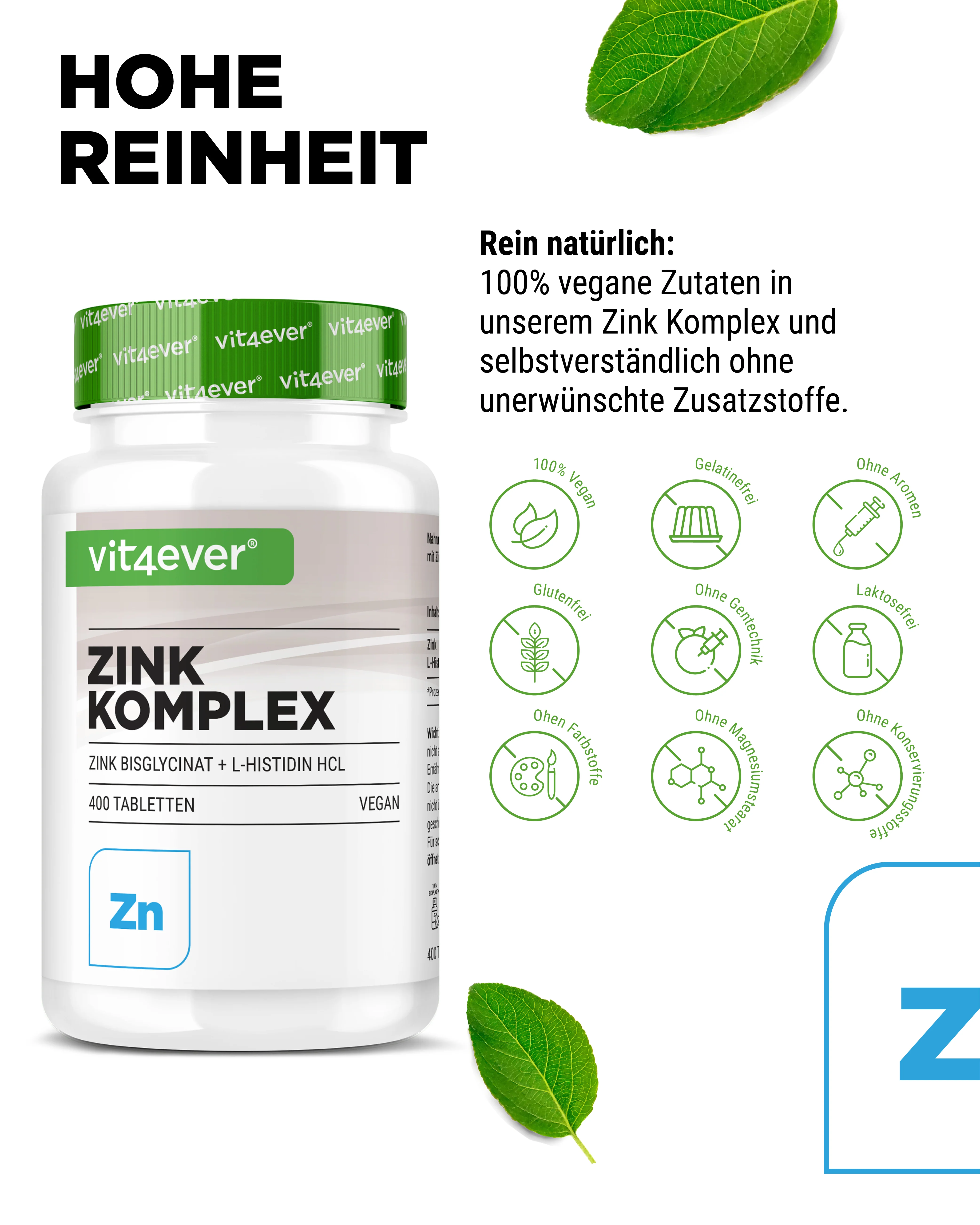 Zink 25 mg Komplex mit Bisglycinat + L-Histidin - Image 3